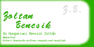 zoltan bencsik business card
