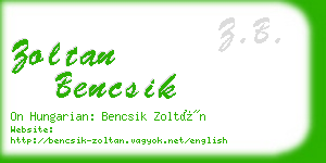 zoltan bencsik business card